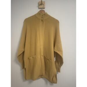Sonia Rykiel Slouchy Cardigan in Mustard Yellow Size Large